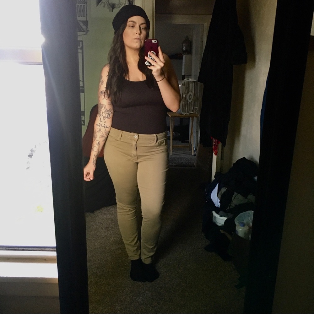 NWOT Mossimo khaki mid-rise denim legging
